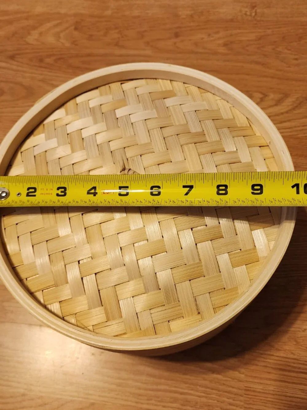 Traditional 10In Bamboo Steamer Basket 2 Tier for Dumplings Buns Vegetables NEW
